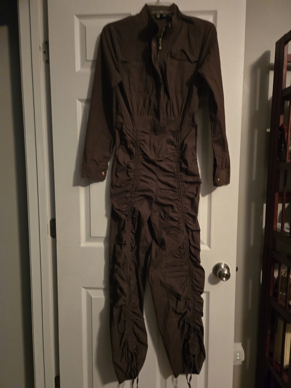 Women's Utility-Style Jumpsuit in Olive Brown